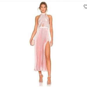 L'Idee Women's Pleated Renaissance A-Line Gown Sleeveless Pink Size 16 NWT